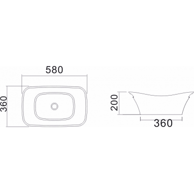 Раковина NS BATH NST-5836M (матовая) 58х36. Фото