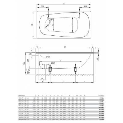 Ванна стальная BETTE BetteForm 170x75 2947-000PLUS. Фото