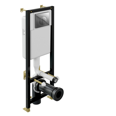 CERSANIT Инсталляция для унитаза BLACK с кнопкой LEON IN-BLACK-Cg-w. Фото