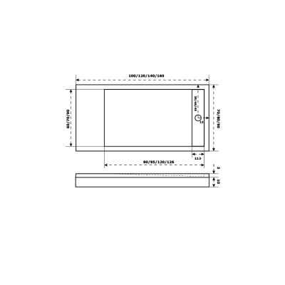 Душевой поддон BAS Stella 160х90 ЛП00165 Черный. Фото