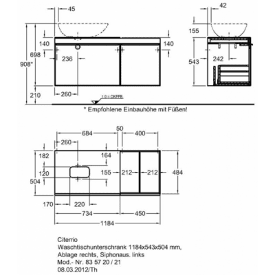 Тумба под раковину KERAMAG Citterio 835821000. Фото