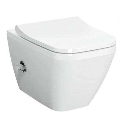 Подвесной унитаз с функцией биде VITRA Integra Square безободковый 7082B003-7209. Фото