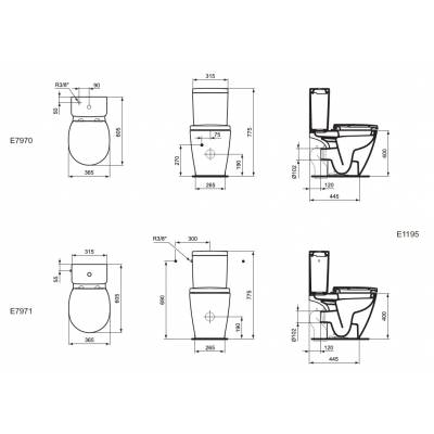 Унитаз напольный IDEAL STANDARD CONNECT Space Arc/Cube E119501. Фото