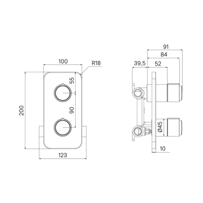 Встраиваемый смеситель с двумя выходами с управлением Push Control черный матовый Slide IDDIS SLIBLBTi67. Фото