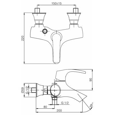 Смеситель для ванны JACOB DELAFON Symbol E71680-CP. Фото