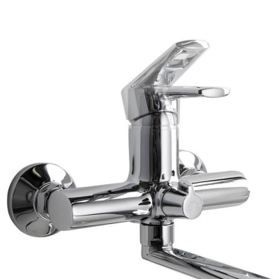 Смеситель для ванны с длинным изливом с керамическим дивертором Runo IDDIS RUNSBL2i10WA. Фото