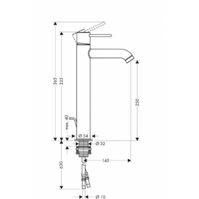 Смеситель для раковины AXOR Uno-2 38025000. Фото
