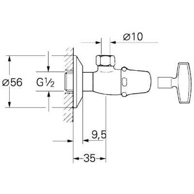 Угловой вентиль GROHE Atlanta 22917000. Фото