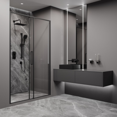 Встраиваемый смеситель с двумя выходами с управлением Push Control черный матовый Slide IDDIS SLIBLBTi67. Фото