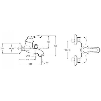 Смеситель для ванны JACOB DELAFON Fairfax E71090-CP. Фото