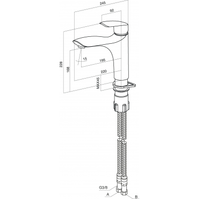 F5300032 Bliss L, смеситель для кухни, излив 195 мм, хром, шт AM.PM Bliss L F5300032. Фото