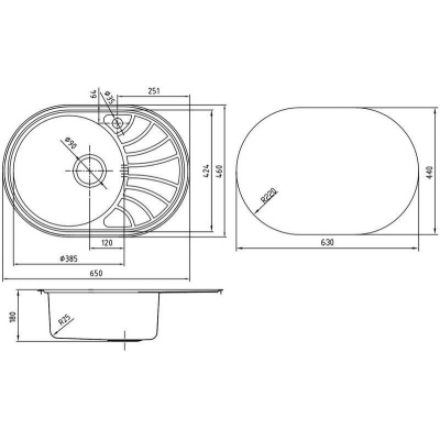 Кухонная мойка IDDIS Suno SUN65PRi77K. Фото