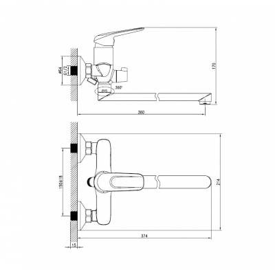 Смеситель для ванны IDDIS Male MALSBL2i10. Фото