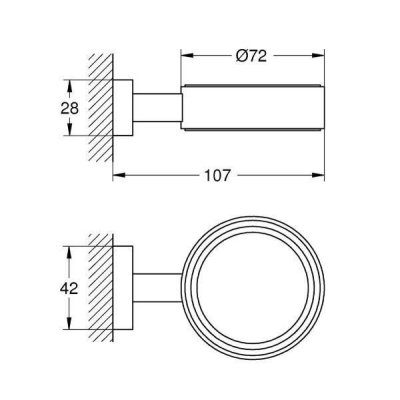 Держатель для стакана или мыльницы GROHE Essentials Cube 40508001 для ванной комнаты. Фото