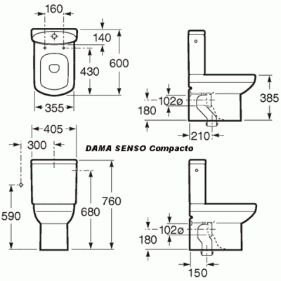 Унитаз напольный ROCA Dama Senso Compacto 342518000. Фото