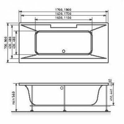 Ванна VAYER Casoli 170x75. Фото