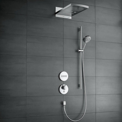 Запорный вентиль Hansgrohe ShowerSelect S для 3 потребителей 15745000 (внешняя часть). Фото