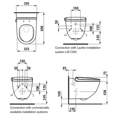 Унитаз подвесной LAUFEN Riva 8.2069.1.400.000.1. Фото