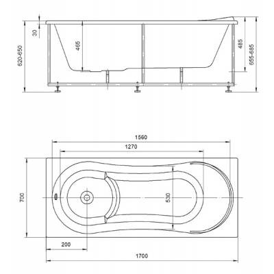 Ванна АКВАТЕК Афродита 170х70 с гидромассажем. Фото