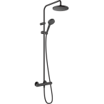 Душевая система Showerpipe 200 1jet с термостатом Hansgrohe Vernis Blend 26276670, матовый черный. Фото