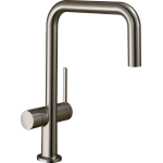 Кухонный смеситель однорычажный, U 220, с запорным вентилем, 1jet Hansgrohe 72807800, под сталь Кухонный смеситель однорычажный, U 220, с запорным вентилем, 1jet Hansgrohe 72807800, под сталь. Фото
