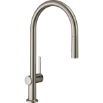 Кухонный смеситель однорычажный, 210, с вытяжным душем, 2jet, sBox Hansgrohe 72801800, под сталь Кухонный смеситель однорычажный, 210, с вытяжным душем, 2jet, sBox Hansgrohe 72801800, под сталь. Фото
