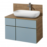 Тумба под раковину подвесная AQUATON Мишель 80 Фьорд/Дуб Рустикальный 1A256801MIX30. Фото