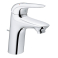 Eurostyle 2015 Solid Смеситель для раковины со сливным гарнитуром, S-Size, с GROHE 23709003 SilkMove® ES с энергосберегающей функцией (подача холодной воды при центральном положении рычага). Фото